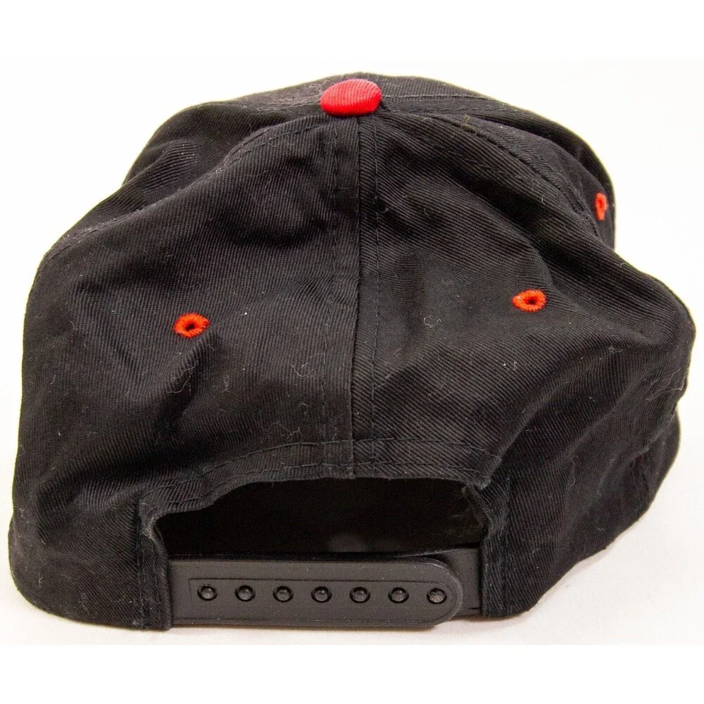 Vintage Chicago Bulls AJD Snapback Hat NBA Basketball 90s One Size Black Red